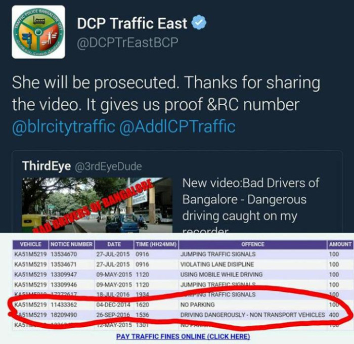 A person testifies in a comment that he has stopped committing traffic violations as he is inspired from @3rdEyeDude.